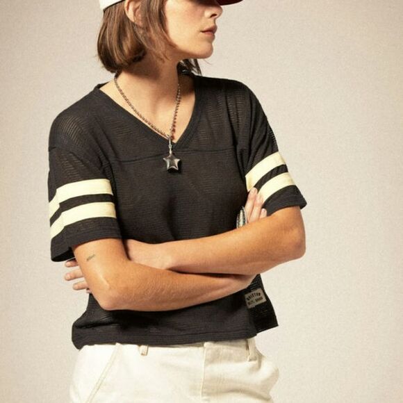 Brixton Black and Yellow Crop Top - Picture 2 of 6